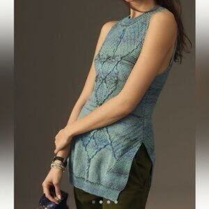NWT Anthropologie Pilcro Crochet Halter Neck Tunic SZ XS